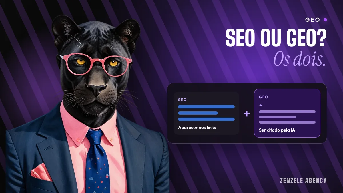 Ilustração do artigo: SEO ou GEO? A diferença na prática e por que você precisa dos dois